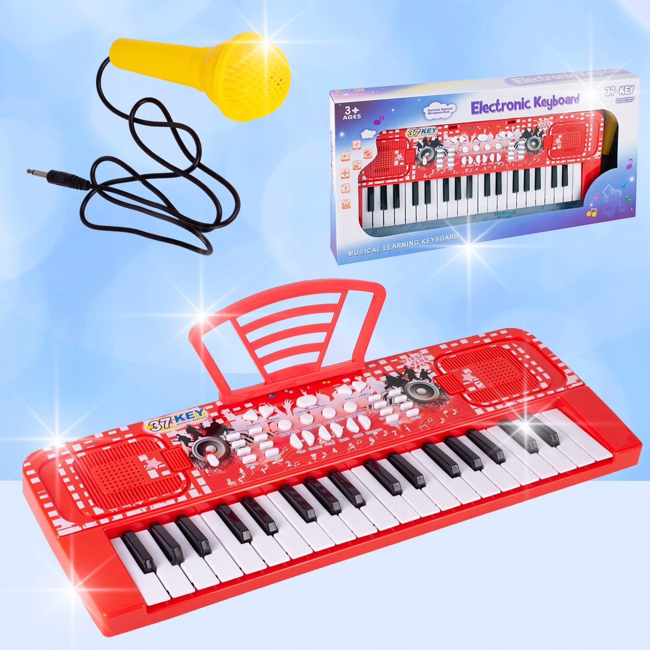 ORGANY ELEKTRONICZNE ORGANKI KEYBOARD Z NAGRYWANIEM DUŻY 37 KLAWISZY Baterie 4zAA