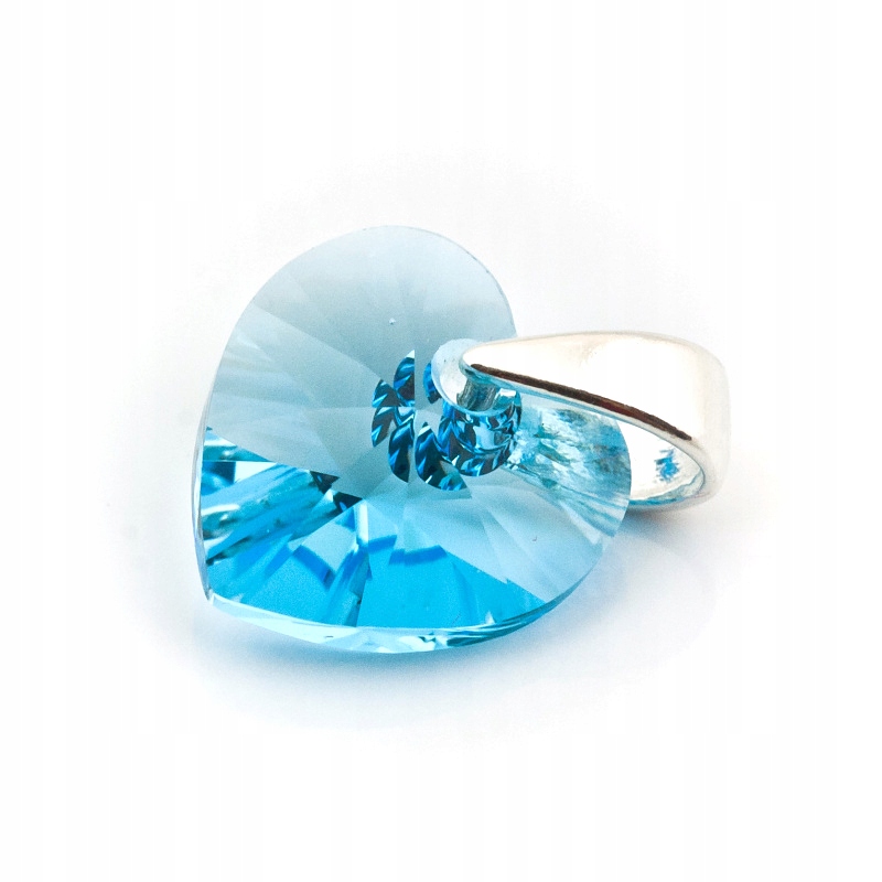 

Wisiorek srebrny 925 z kr. Swarovski Serce 10 Aqua