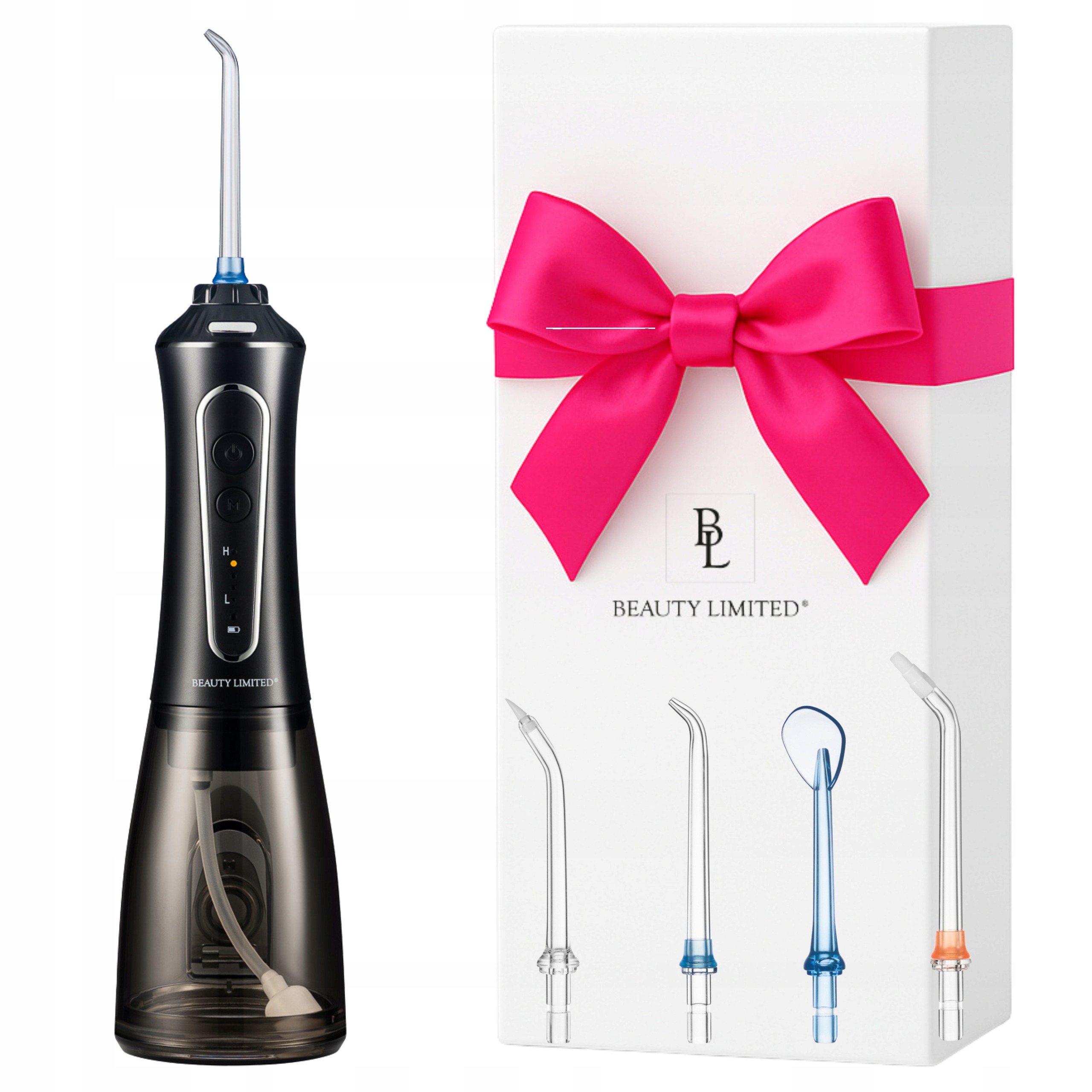 Irygator Do Zębów Bezprzewodowy Dentystyczny 4 Dysze 5 Poziomów 300ML 30W