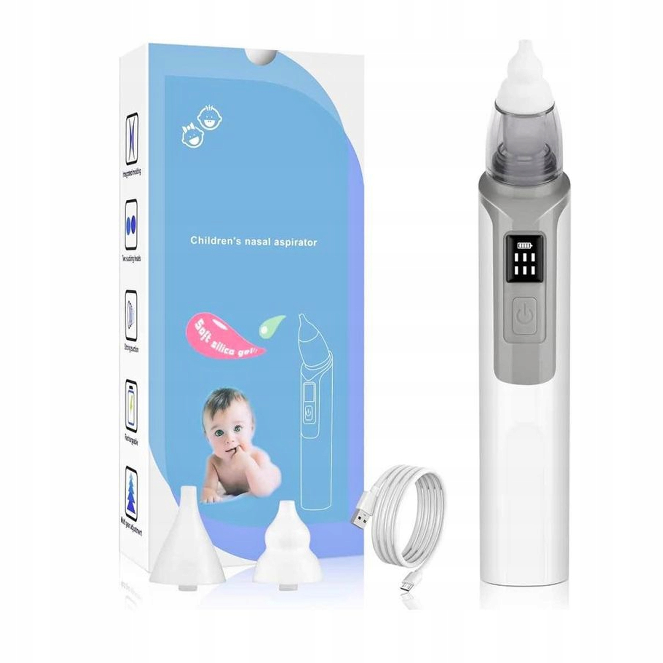 ASPIRATOR ELEKTRYCZNY DO NOSA ODKURZACZ KATARU DLA DZIECI DO KATARKU