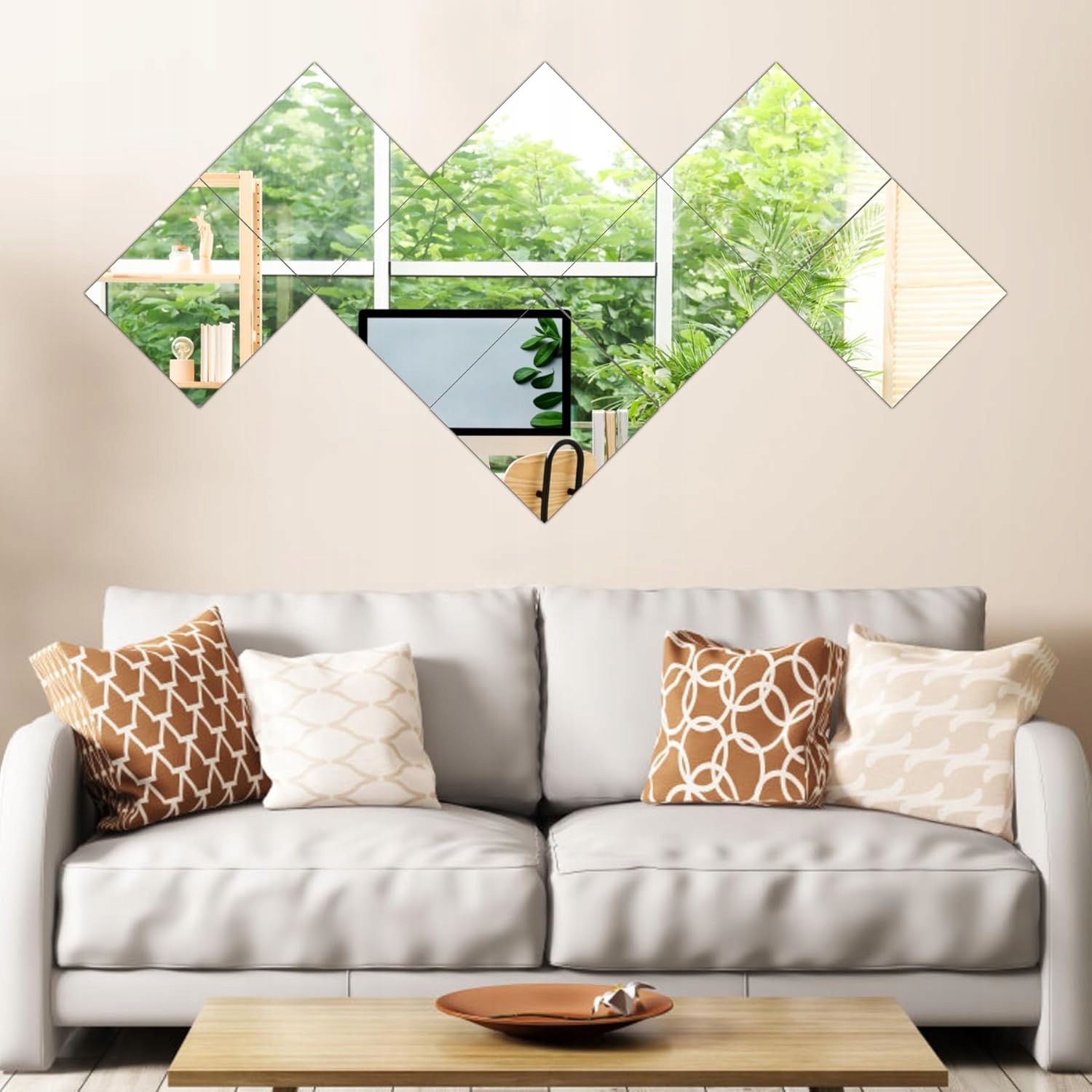 10x SAMOPRZYLEPNA PŁYTKA LUSTRZANA NAKLEJKA LUSTRO NA ŚCIANĘ KWADRAT ZESTAW Szerokość 200 mm