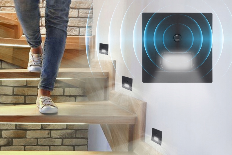 LAMPKA OPRAWA LED OŚWIETLENIE SCHODOWE LED CZUJNIK ZMIERZCHU RUCHU CZARNY Marka Decorya