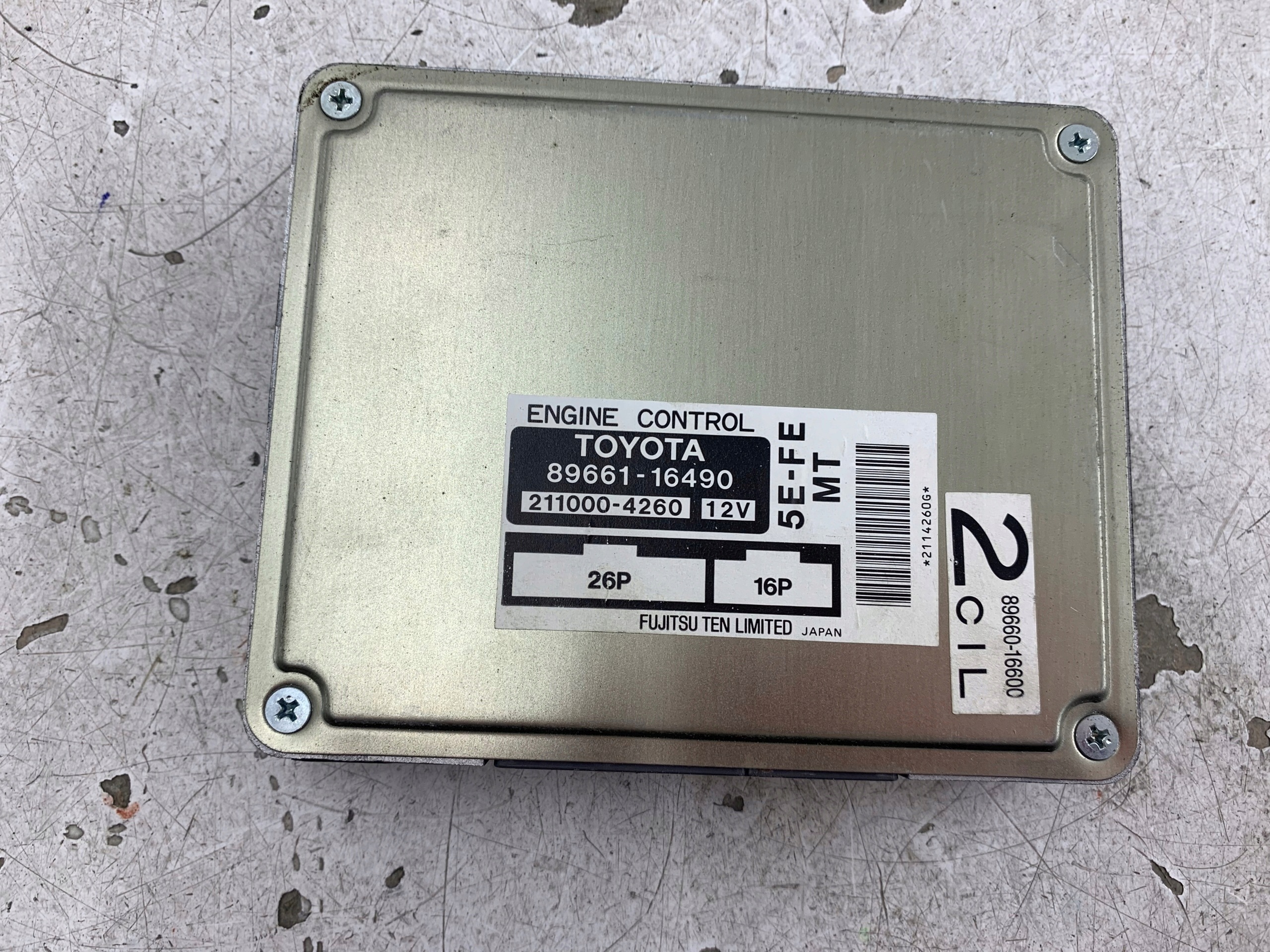TOYOTA PASEO 1.5 control unit computer of the engine 89661-16490