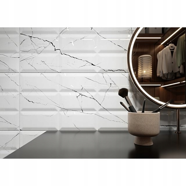 PŁYTKI ŚCIENNE ARCE biały POŁYSK 30x60 Długość 60 cm