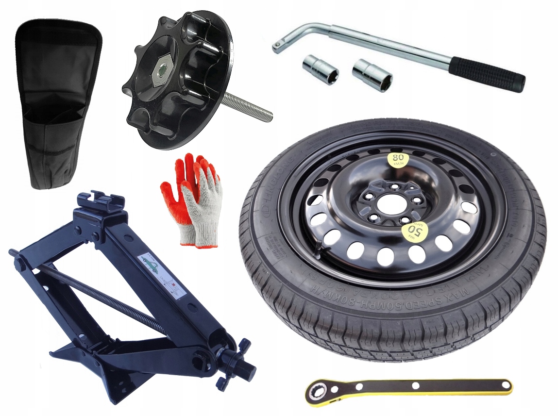 nové Dojezdové Kolo 135/80 R17 Nissan Qashqai (2007-2014) Sada (šroub)