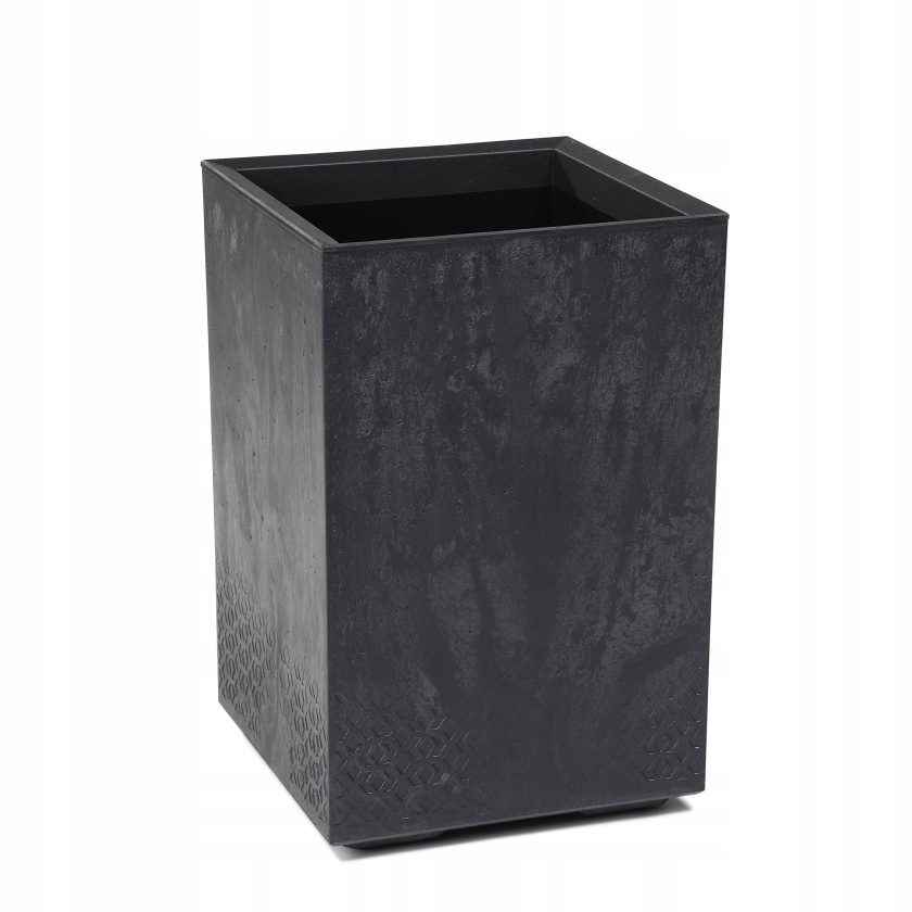 Kwietnik Karo Eco Recycled Efekt Betonu wysoki 400x400 czarny beton Lamela