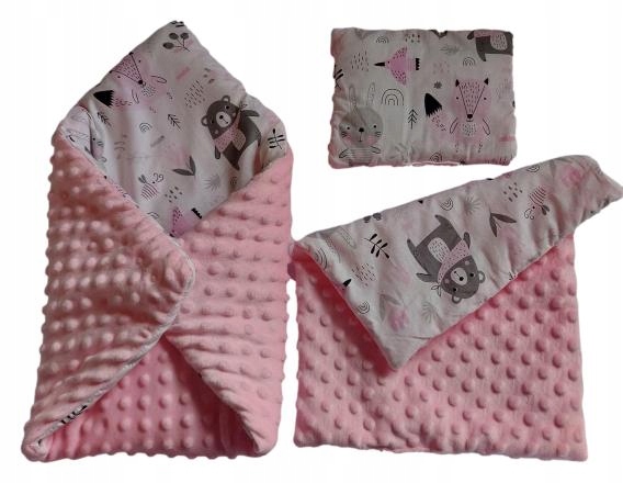 

Zestaw dla lalki Baby 3 elementy Kocyk Pościel