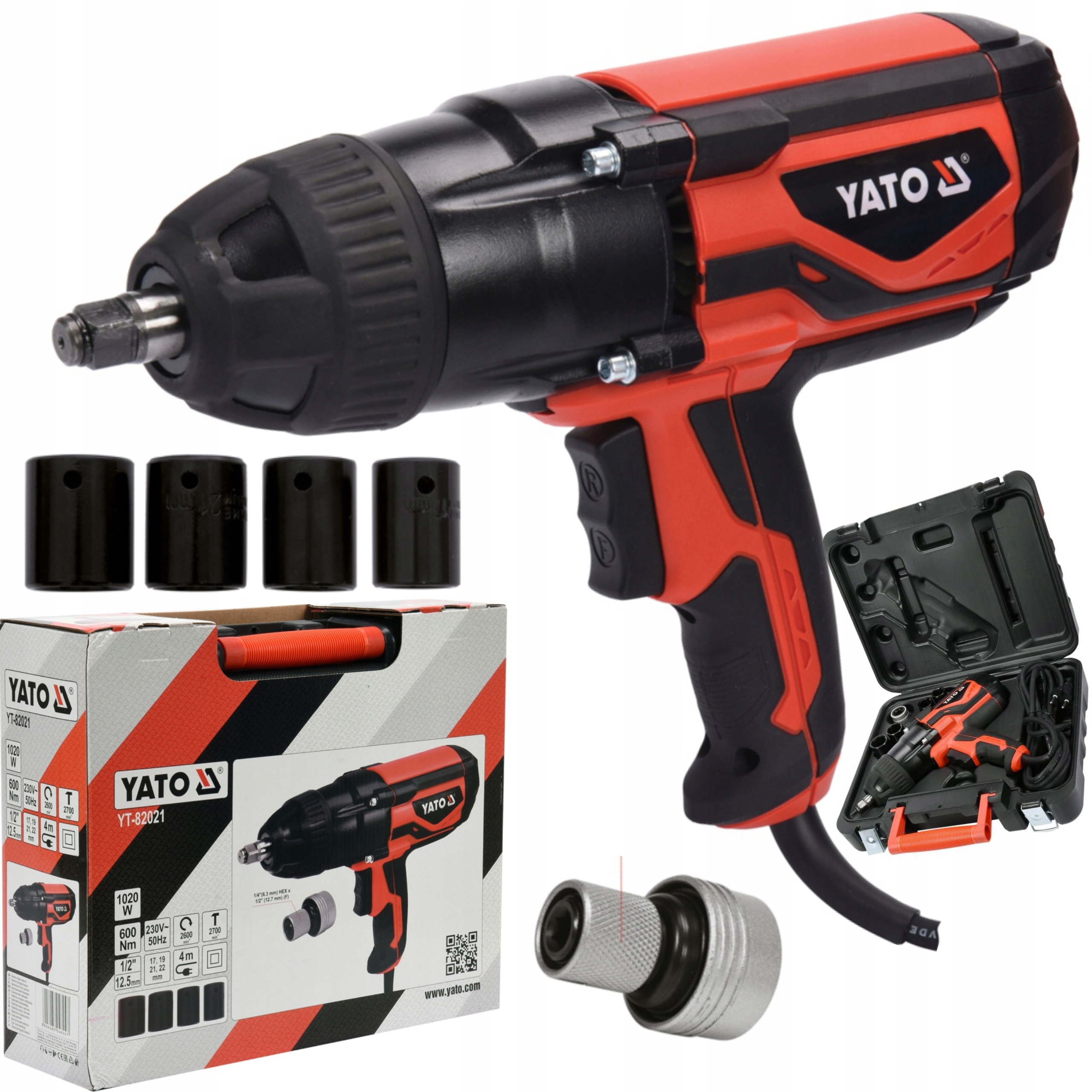 Yato Elektrický Rázový Uťahovák 1/2" 600Nm YT-82021