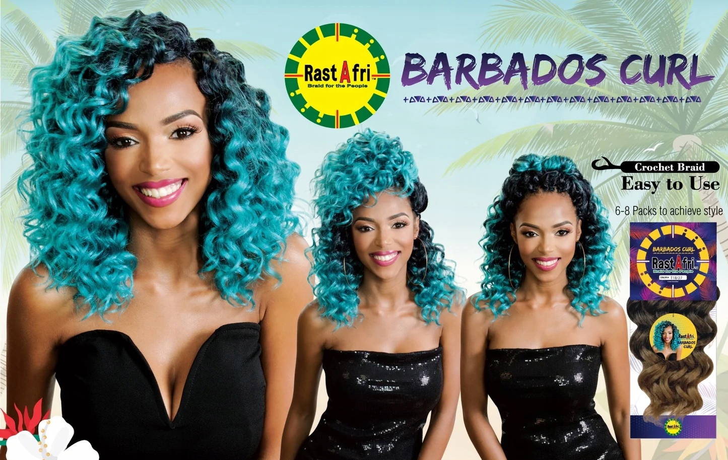 Rastafri Afroloki Syntetyczne Włosy Loki Do Wplotu Barbados Curl #30 Kolor włosów brąz