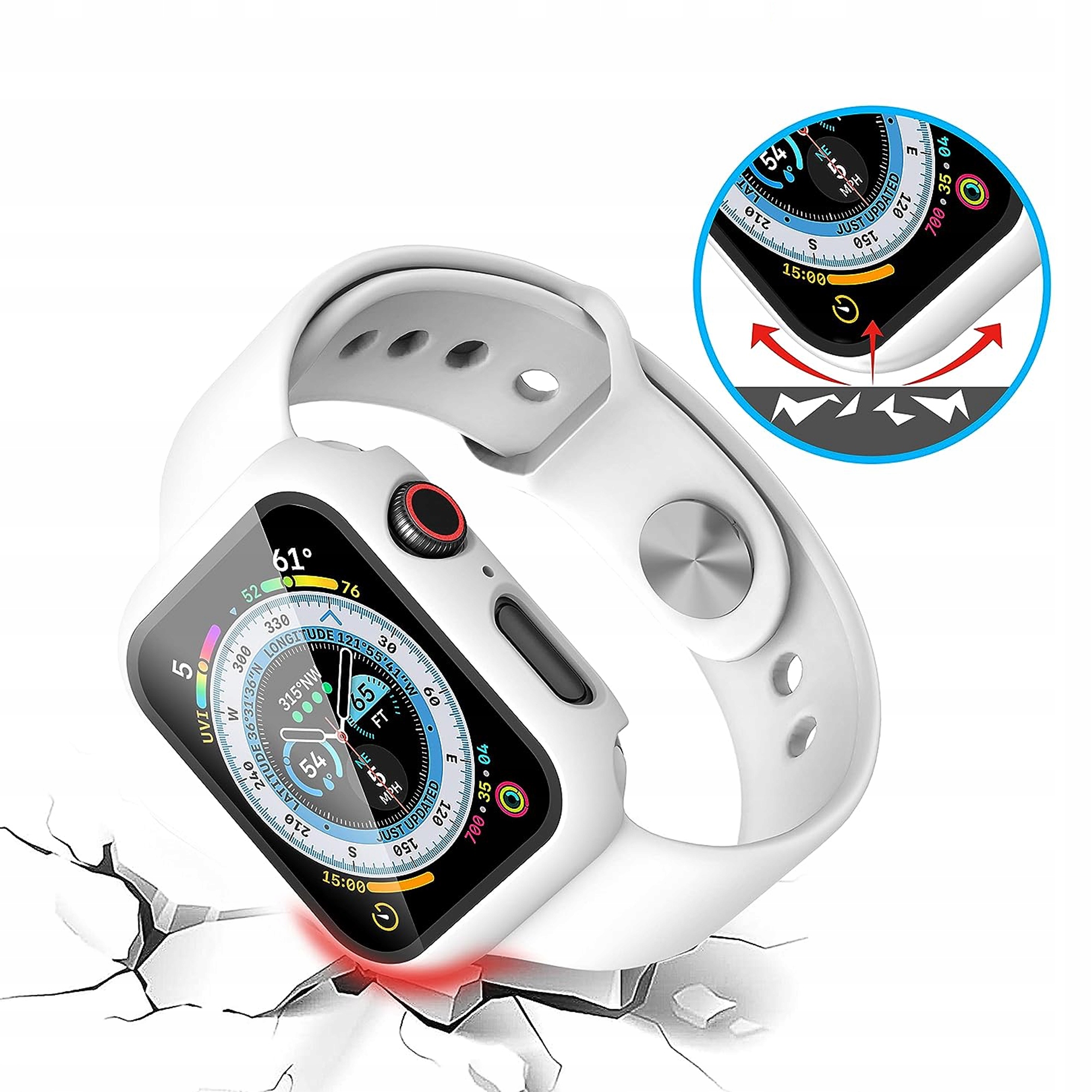 CASE + SZKŁO DO APPLE WATCH 7 8 9 - 45mm 2W1 KOLORY RAMKA COVER Marka 4TechGoods