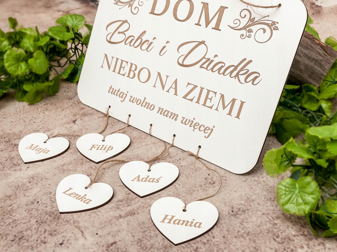 tabliczka w DOMU BABCI i DZIADKA grawer imię 4-5 Marka inna