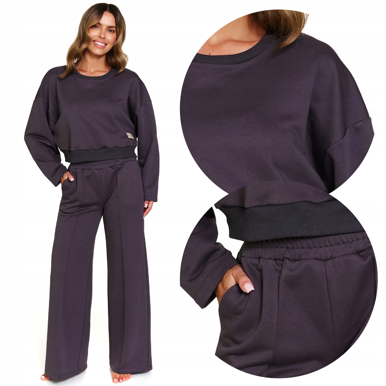 Doctor Nap DRS.7360 fume šedý dámský komplet Teplákovka sada XL