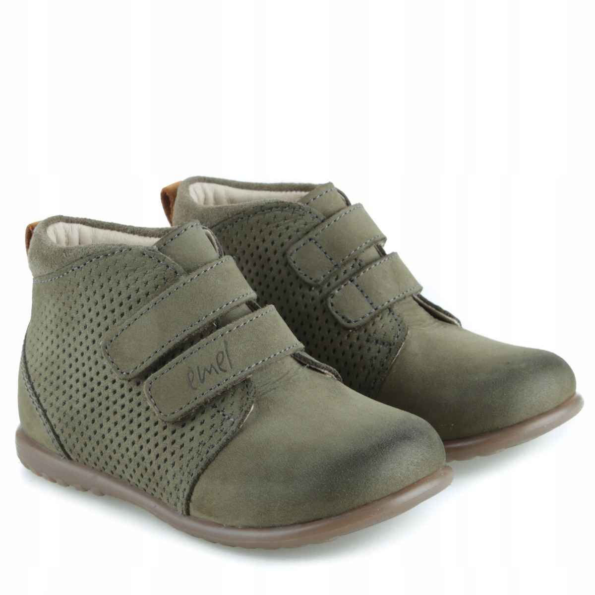 Emel Es 2439D-4 Trzewiki Buty Dziecięce Skórzane Na Rzepy Porto Khaki R 20