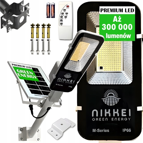 Solární Lampa Led Výkonná Nikkei 1600W senzorem Pohybu Soumraku Pouliční