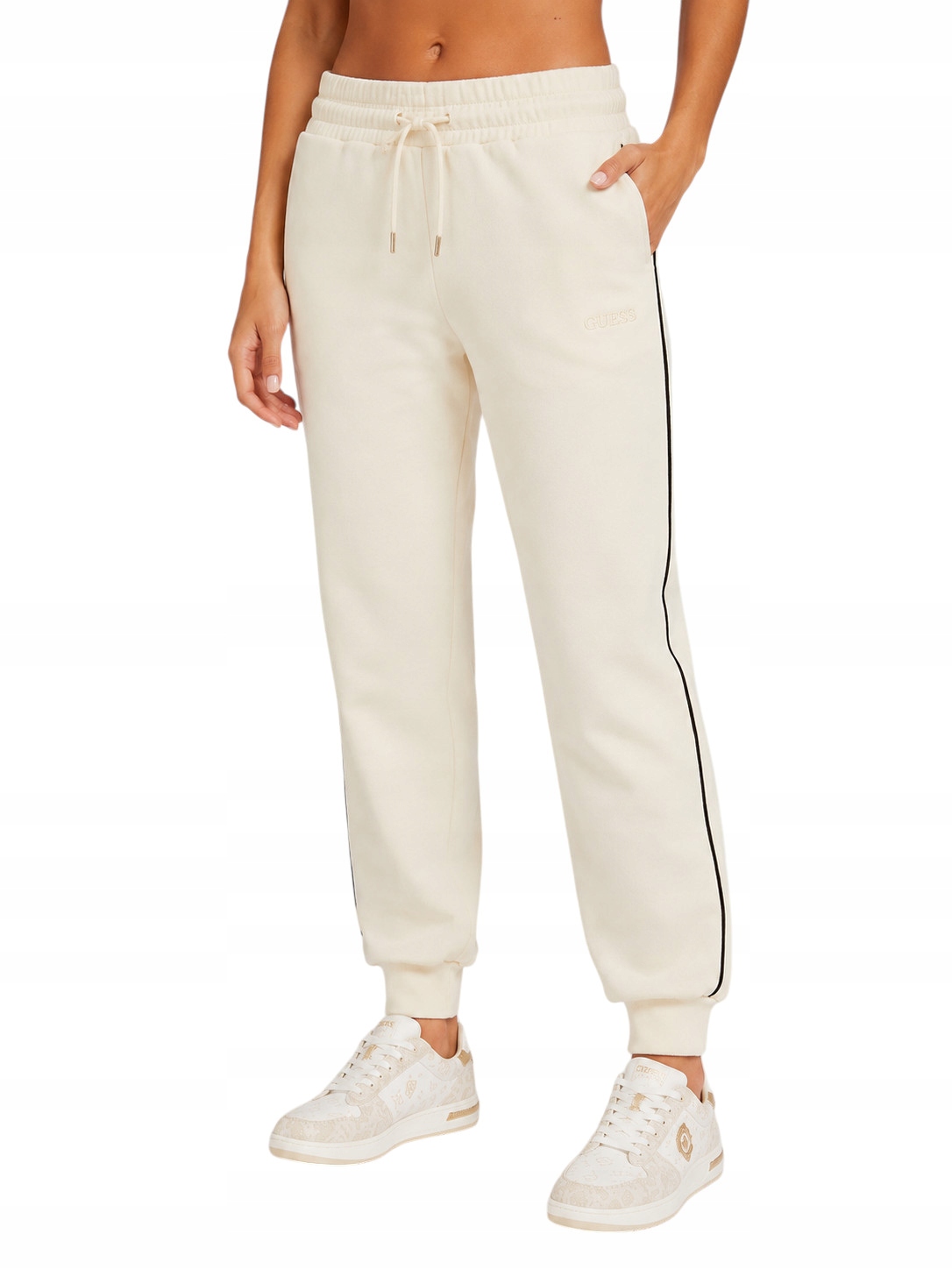Dámské Jogger Tepláky Krémové Clara Jogger Sportovní Guess S