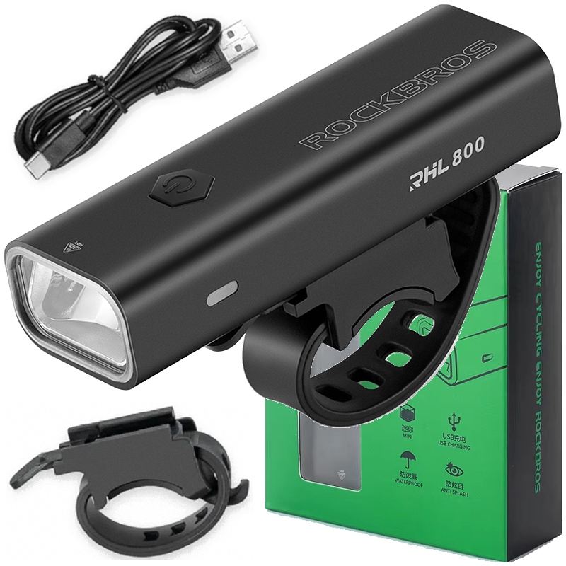 Mocna Jasna Lampka Lampa Rowerowa Przednia Latarka 800 Lumenów IPX6 Typ C