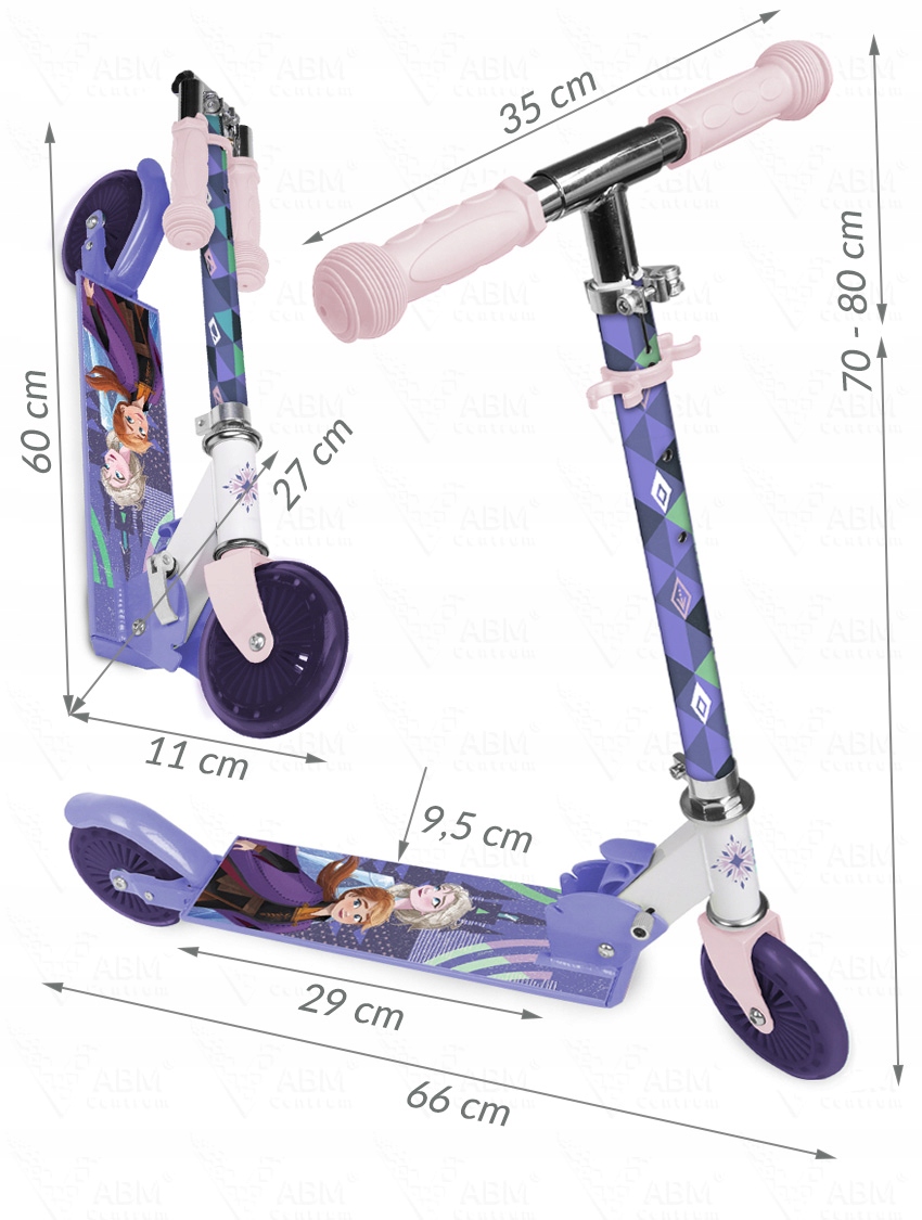 Hulajnoga Dwukołowa BALANSOWA SKŁADANA KRAINA LODU Marka Seven