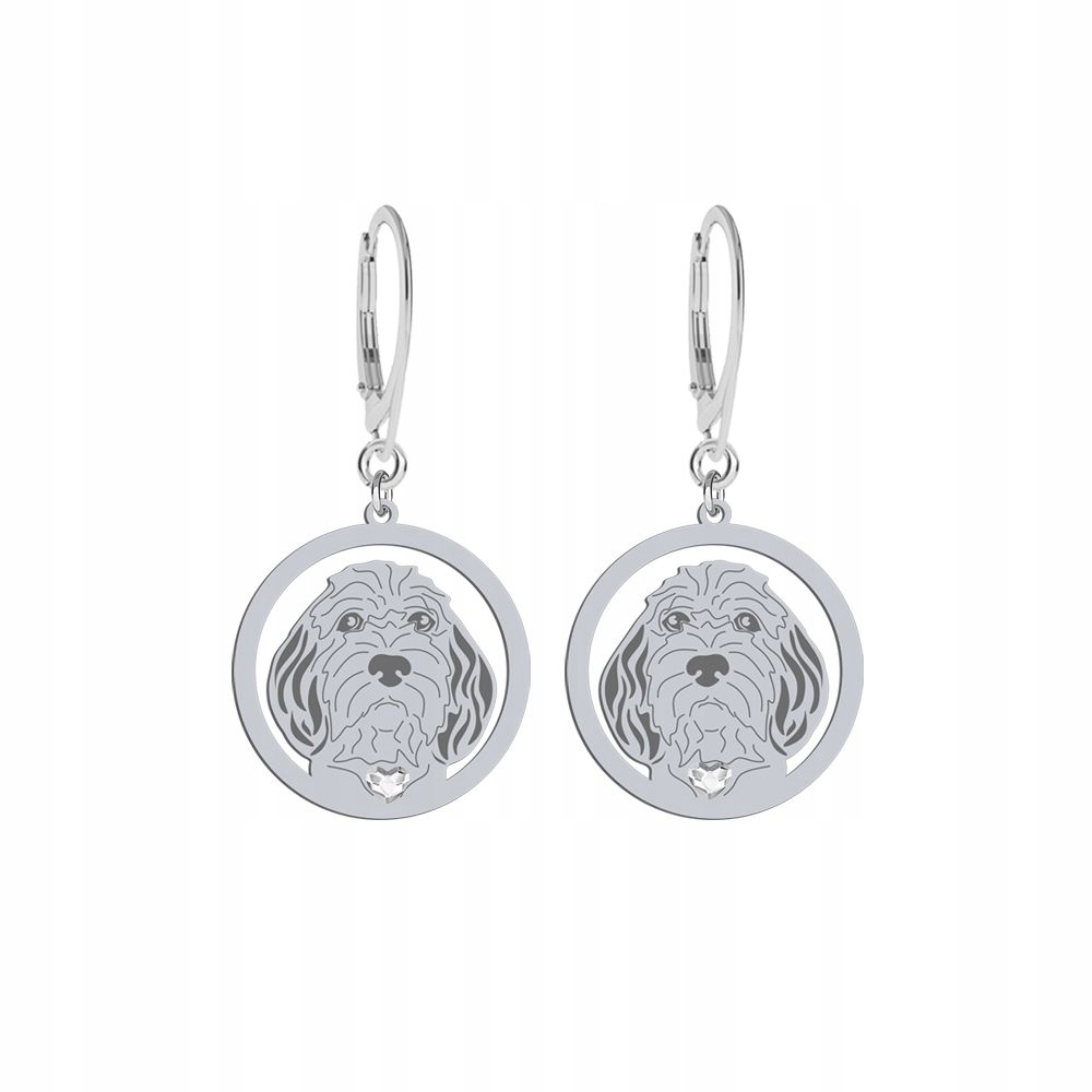 Náušnice Malý basset Gryfon Wandejský Stříbro 925 Šperky Žena Gravírování