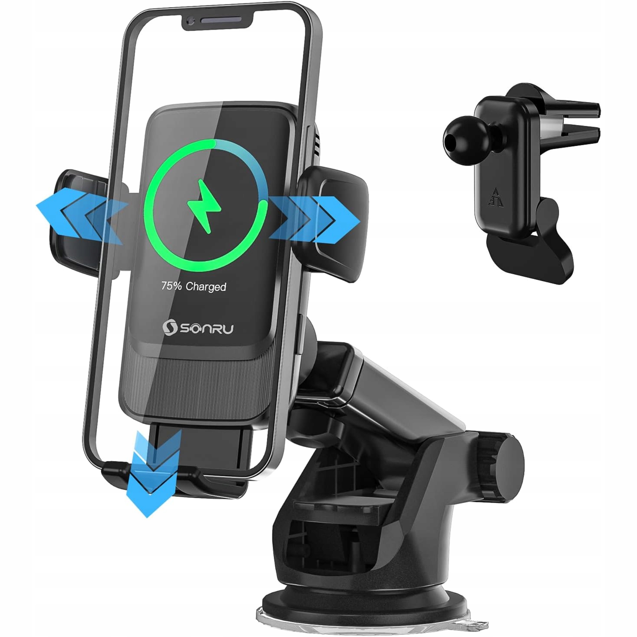 Uchwyt Samochodowy Indukcyjny 15W Automatyczny Szybka Ładowarka 3w1