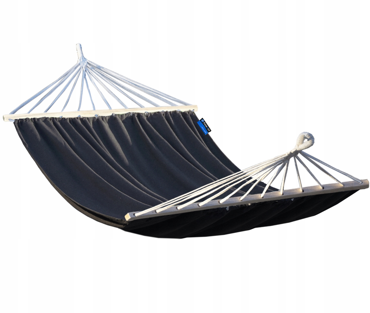 Hamak ogrodowy dwuosobowy Roma 220x160 grafitowy z poprzeczkami Potenza