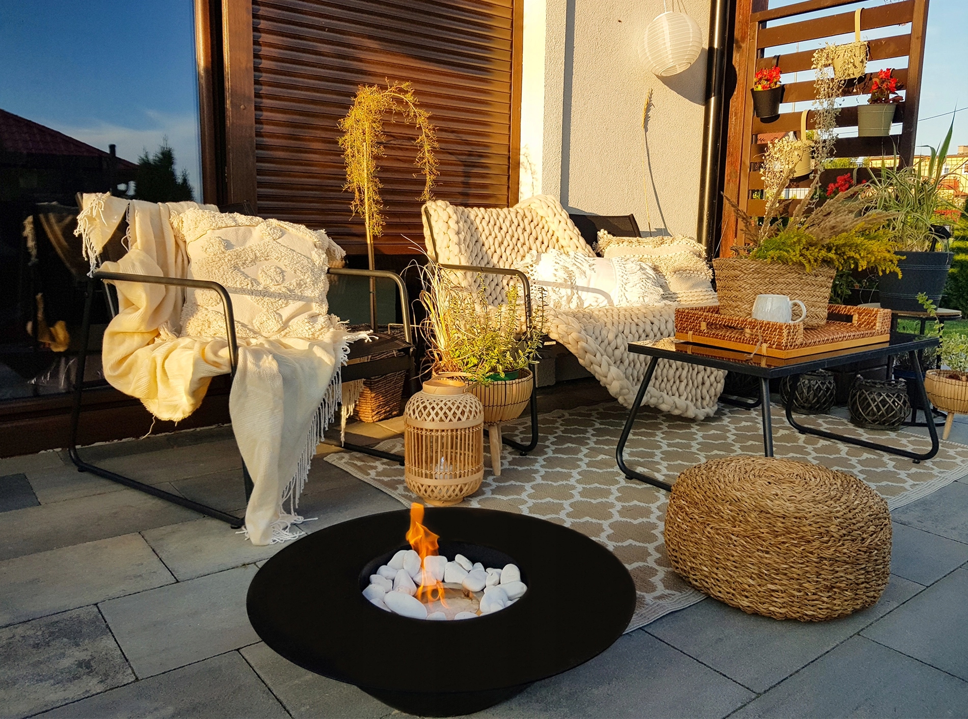 Biokominek Palenisko UNIVERSE Czarny Mat Wysokość 15 cm