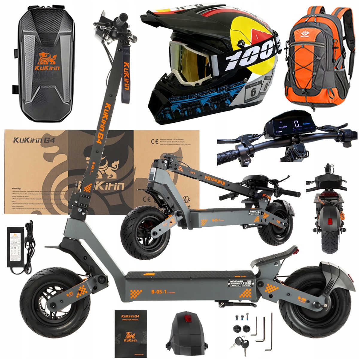 KuKirin G4 Skládací elektrická vozidla 2000W 70KM/H 60V 20Ah 75km Dárek