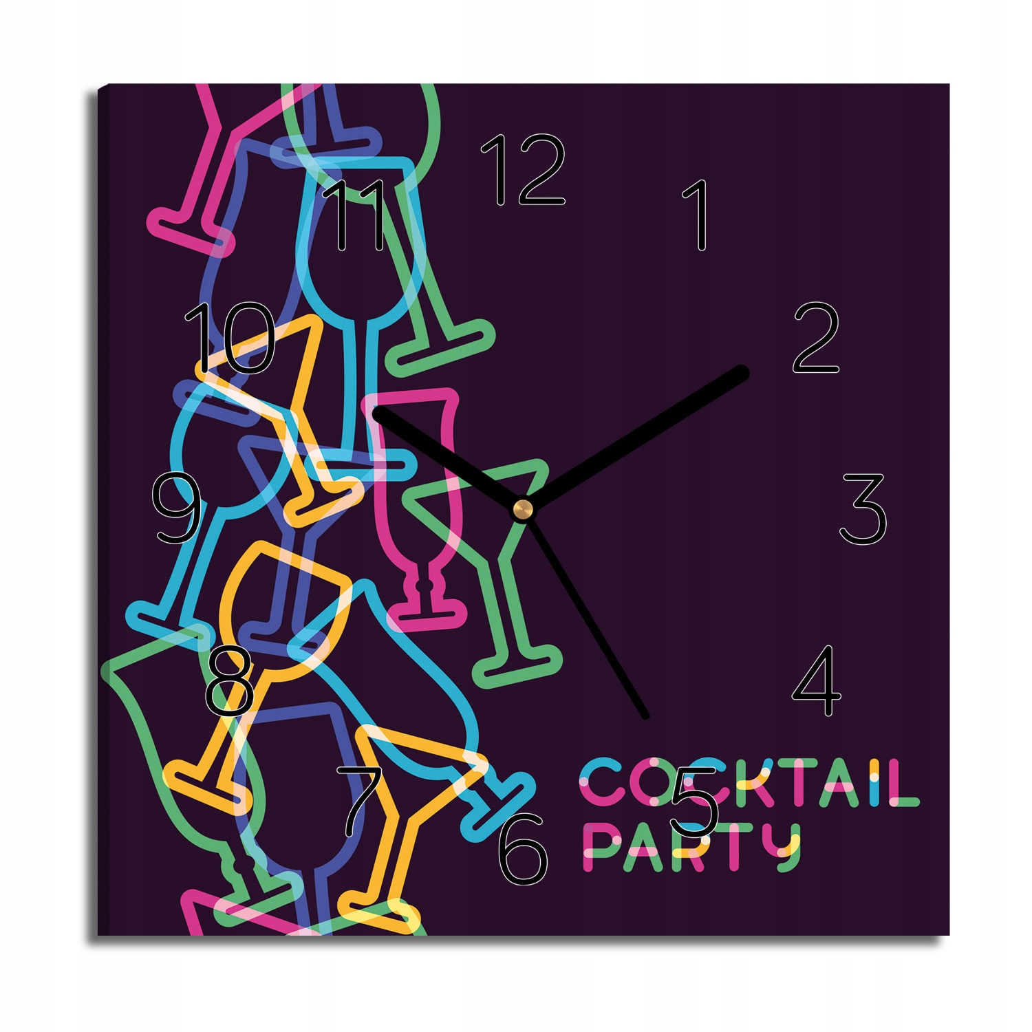hodiny na plátně Abstraktní párty s grafikou 30x30