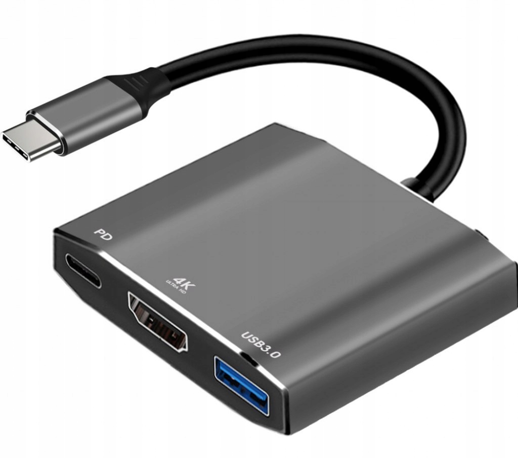 Adaptér Usb-c samec Hdmi samice 4K 60Hz 1x USB3.0 Usb-c (alu) 15 cm Ar