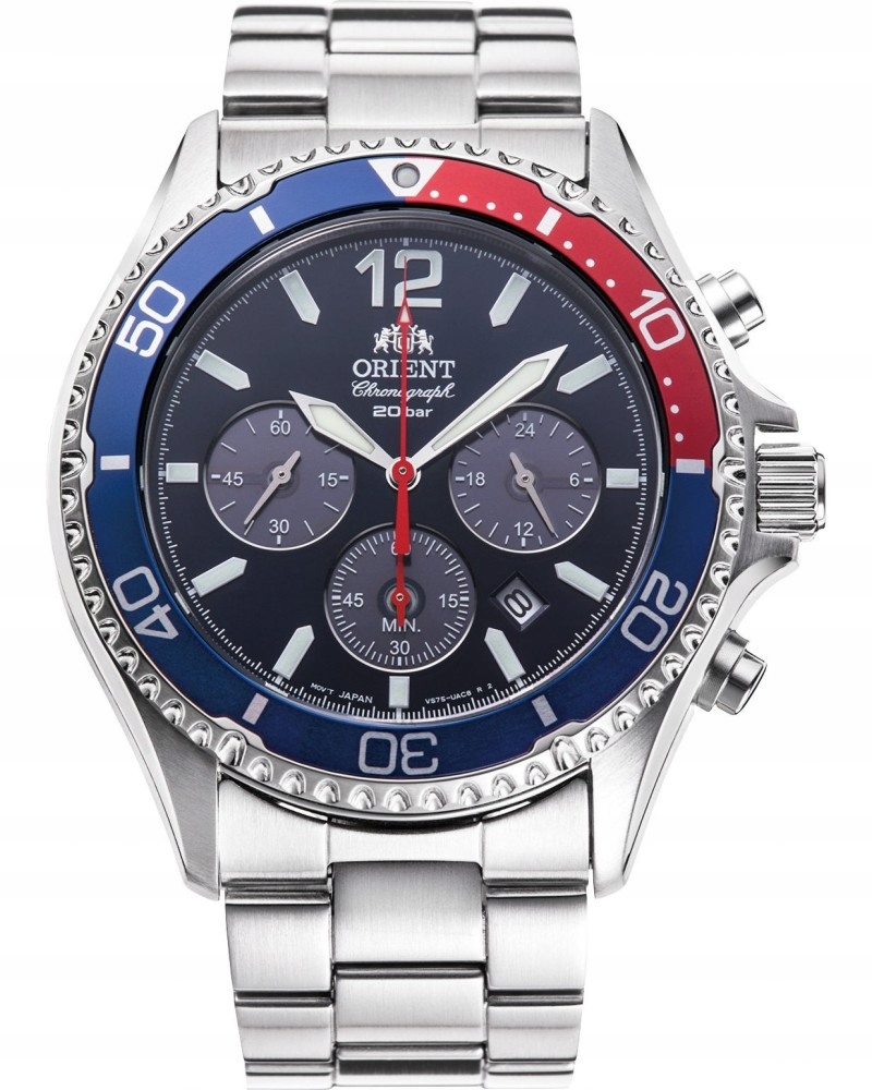 Nový originální Pánské Hodinky Orient Mako Solar RA-TX0201L10B Chronograf