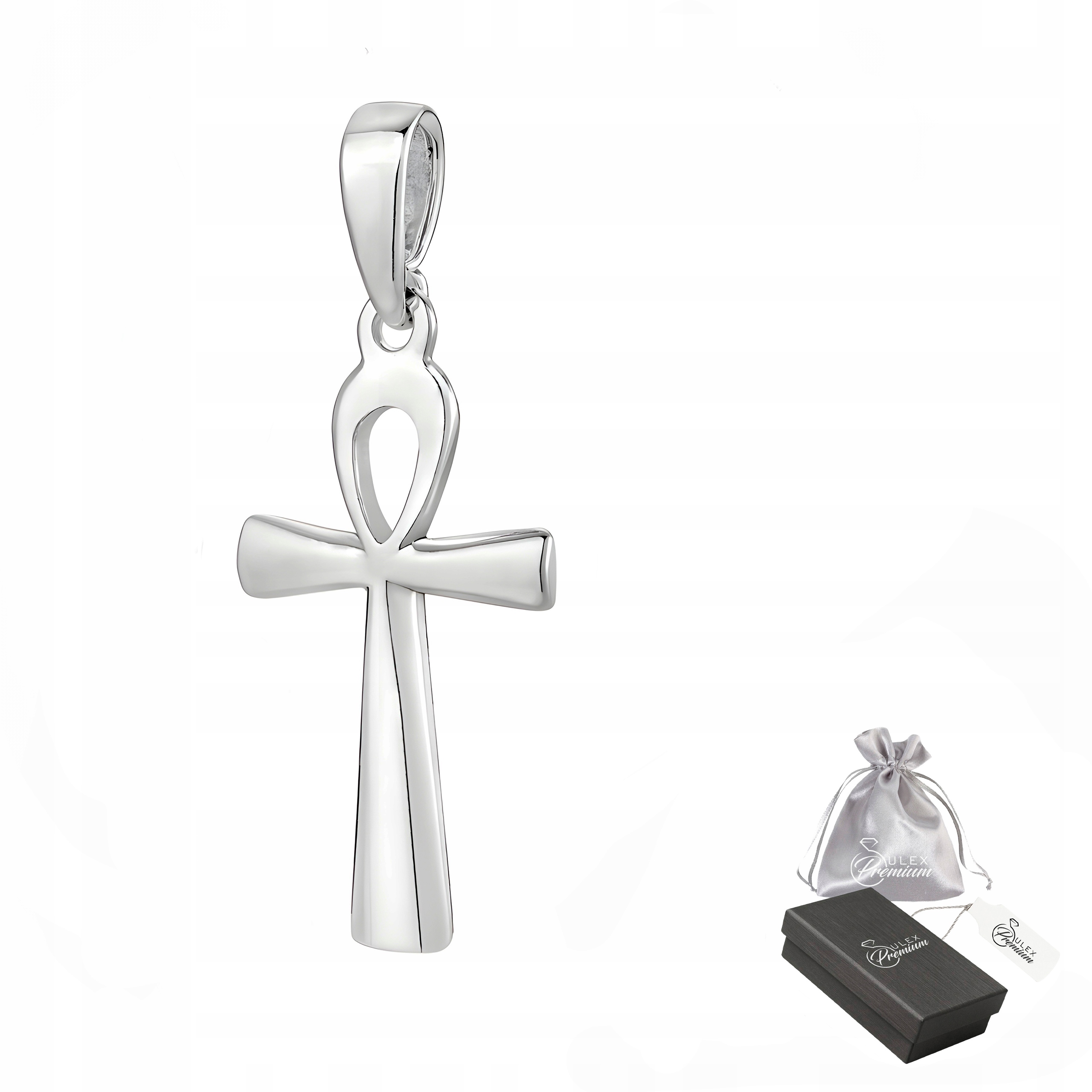 Leštěný stříbro přívěsek ryzost 925 s Přívěsek egyptský kříž, Crux Ansata