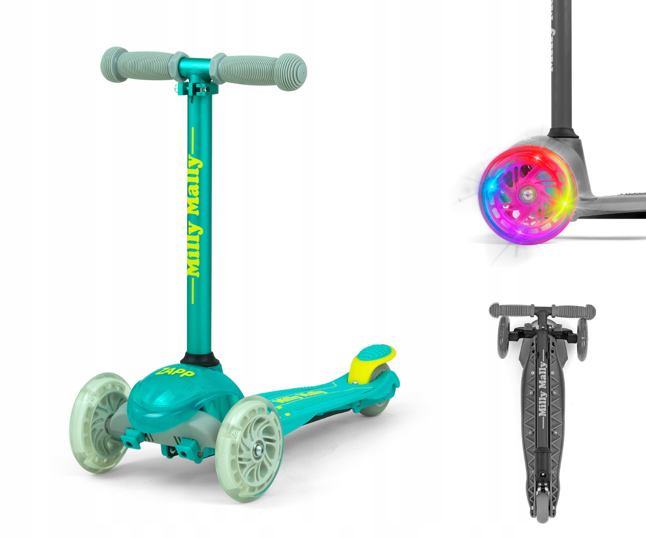 LEKKA ZWROTNA HULAJNOGA Milly Mally ZAPP KÓŁKA LED Marka Milly Mally