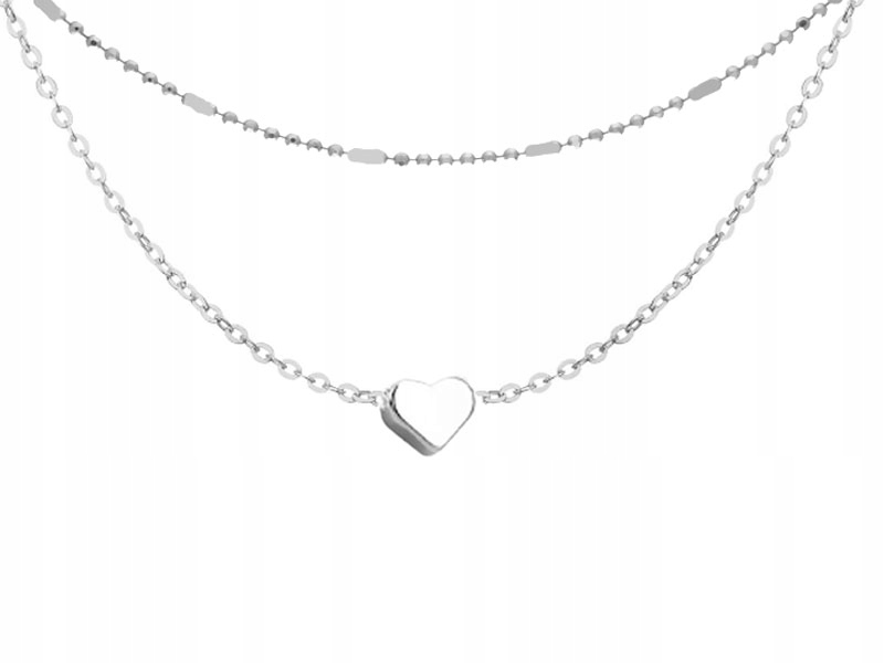 

Srebrny nszyjnik choker z podwójnym łańcuszkiem