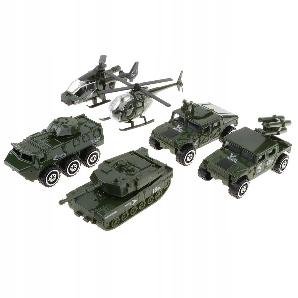 2x6 1:87 Diecast Alloy pojazd wojskowy zestaw Marka bez marki