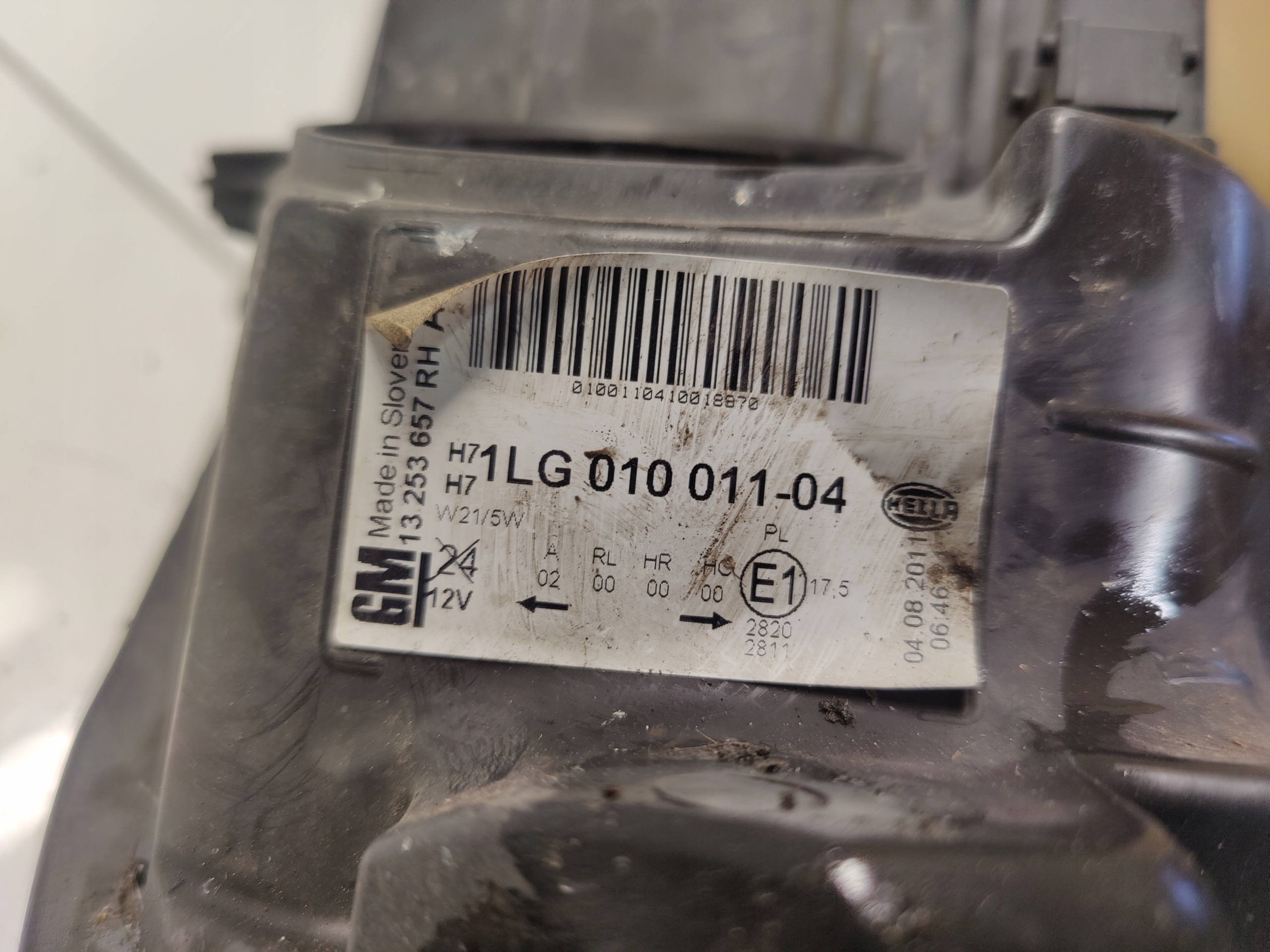 OPEL ASTRA J light right front front 13253657 UK