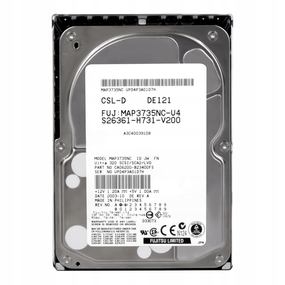 Fujitsu A3C40039108 73GB 10K Scsi 3.5 MAP3735NC-U4