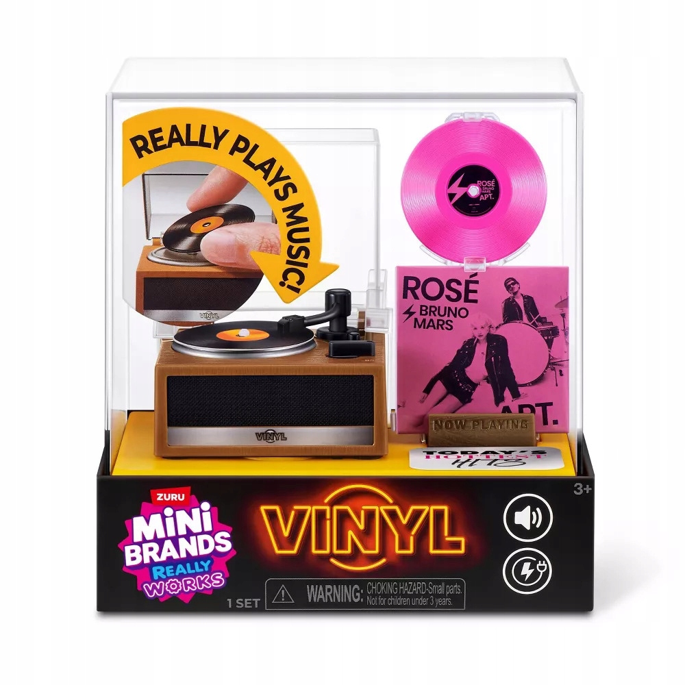 Zestaw winylowy Mini Brands Really Works, seria 1 Prawdziwy Gramofon