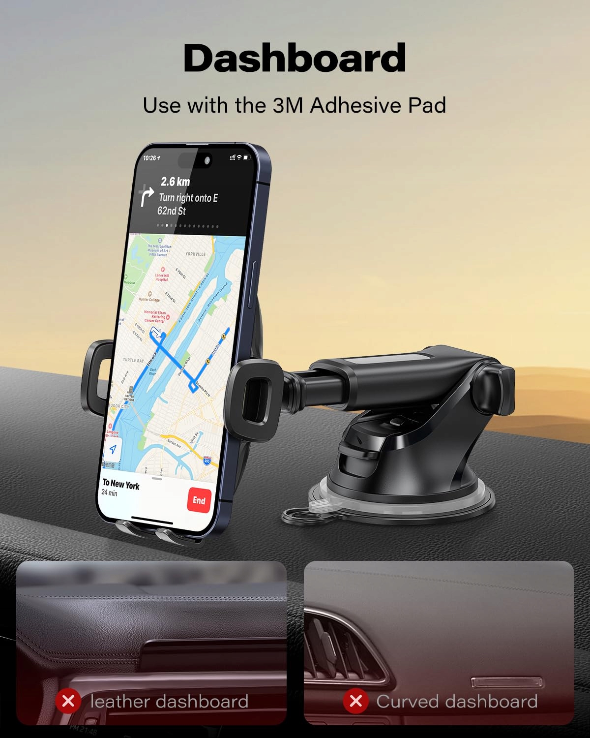 APPS2CAR Uchwyt Samochodowy 360° Do Szyby i Deski Rozdzielczej Uniwersalny — miniatura 7