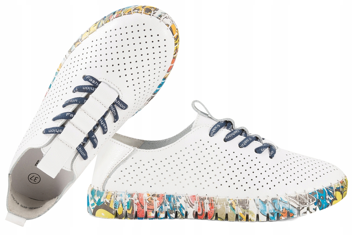 T.sokolski Ken W26-609 Ažurové Sportovní Polobotky Kožené Tenisky Bílá 37