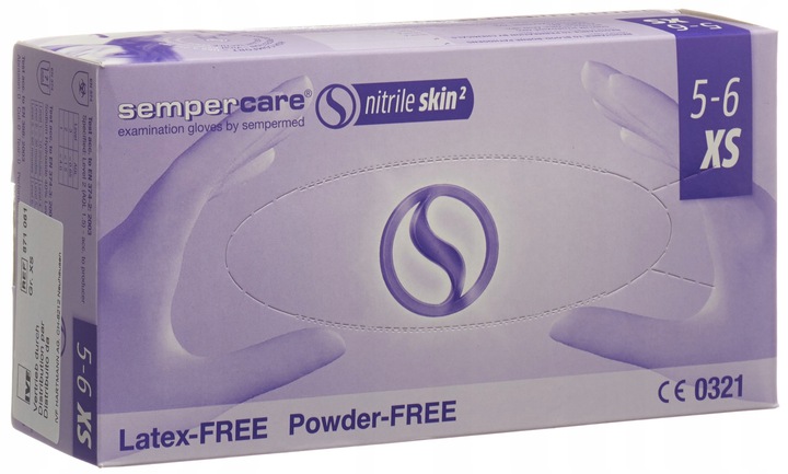 

Rękawice Nitrylowe SemperCare SKIN2 r. Xs 200 szt.