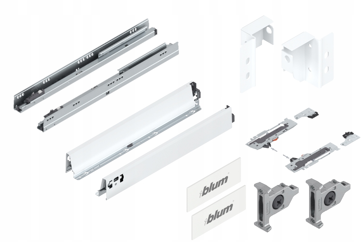 Blum Šuplík 450 Zásuvka nízká Tip-On N bílá