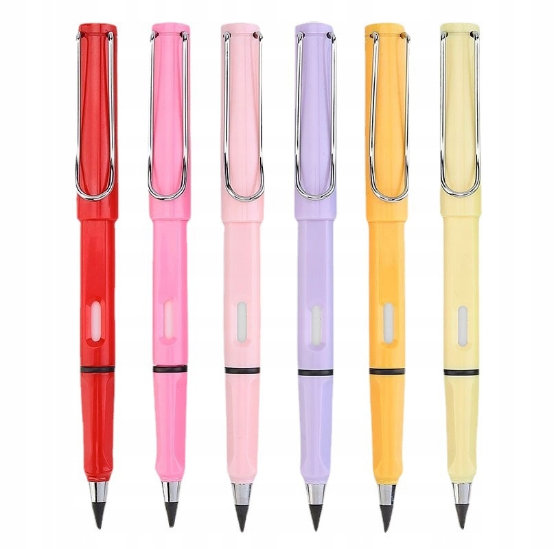 OŁÓWEK WIECZNY ELEGANCKI Z 4 KOŃCÓWKAMI DO SZKOŁY PRACY PUDROWY RÓŻOWY Twardość HB