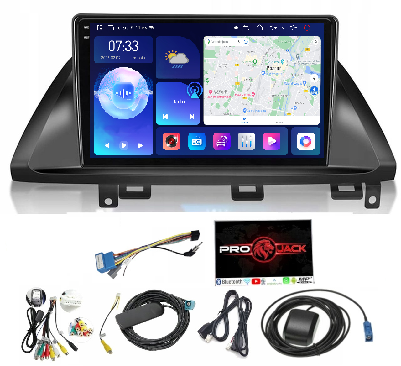 Rádio Navigace Carplay Gps Android Honda Odyssey 2004-10 6GB 128GB Sim