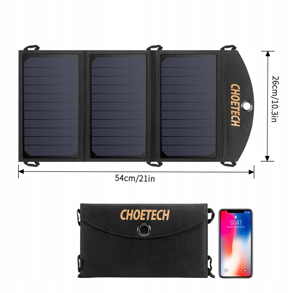 CHOETECH SOLARNA ŁADOWARKA PANEL SŁONECZNY 2x USB Model Sc001