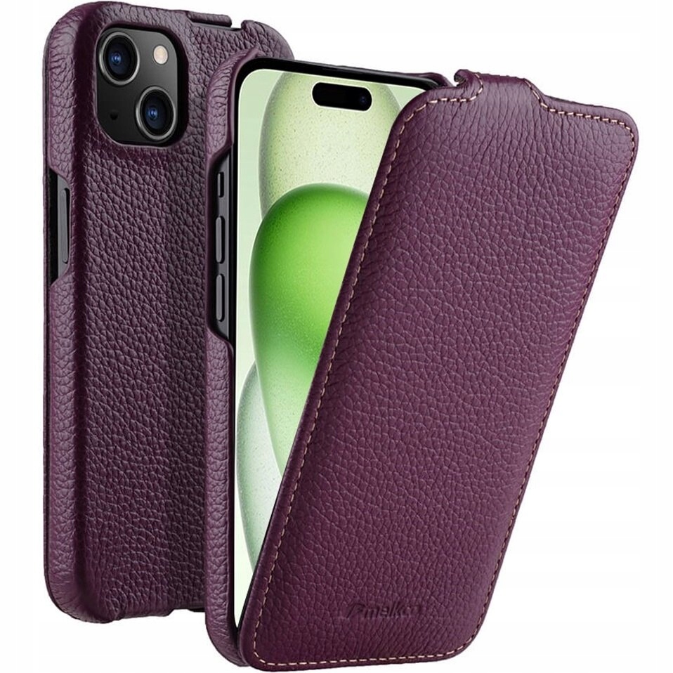 Kožené Pouzdro Melkco s klopou pro iPhone 15 Plus, Kryt, kožené pouzdro