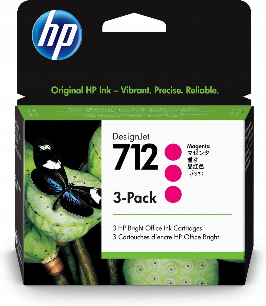 Hp Sada 3 purpurových atramentových náplní 712 DesignJet 29 ml