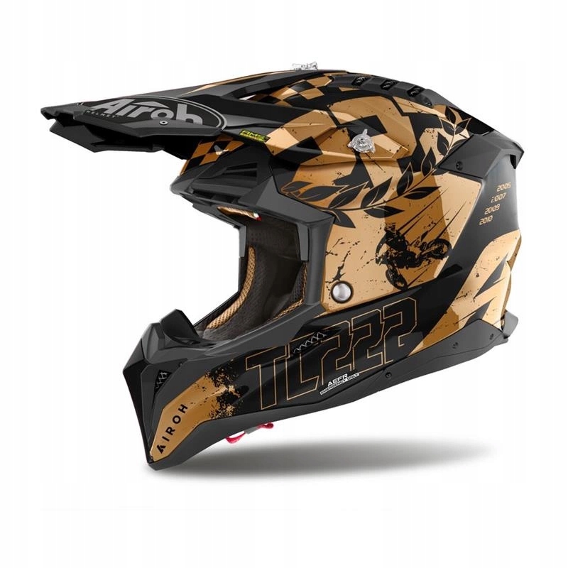 Motocyklová prilba Airoh Aviator 3 Legend Chrome Gloss čierna zlatá Darčeky