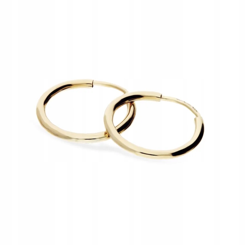 Dámské náušnice ze zlata 585 lesklého modrého kruhu 10 mm jako dárek 0.30 g