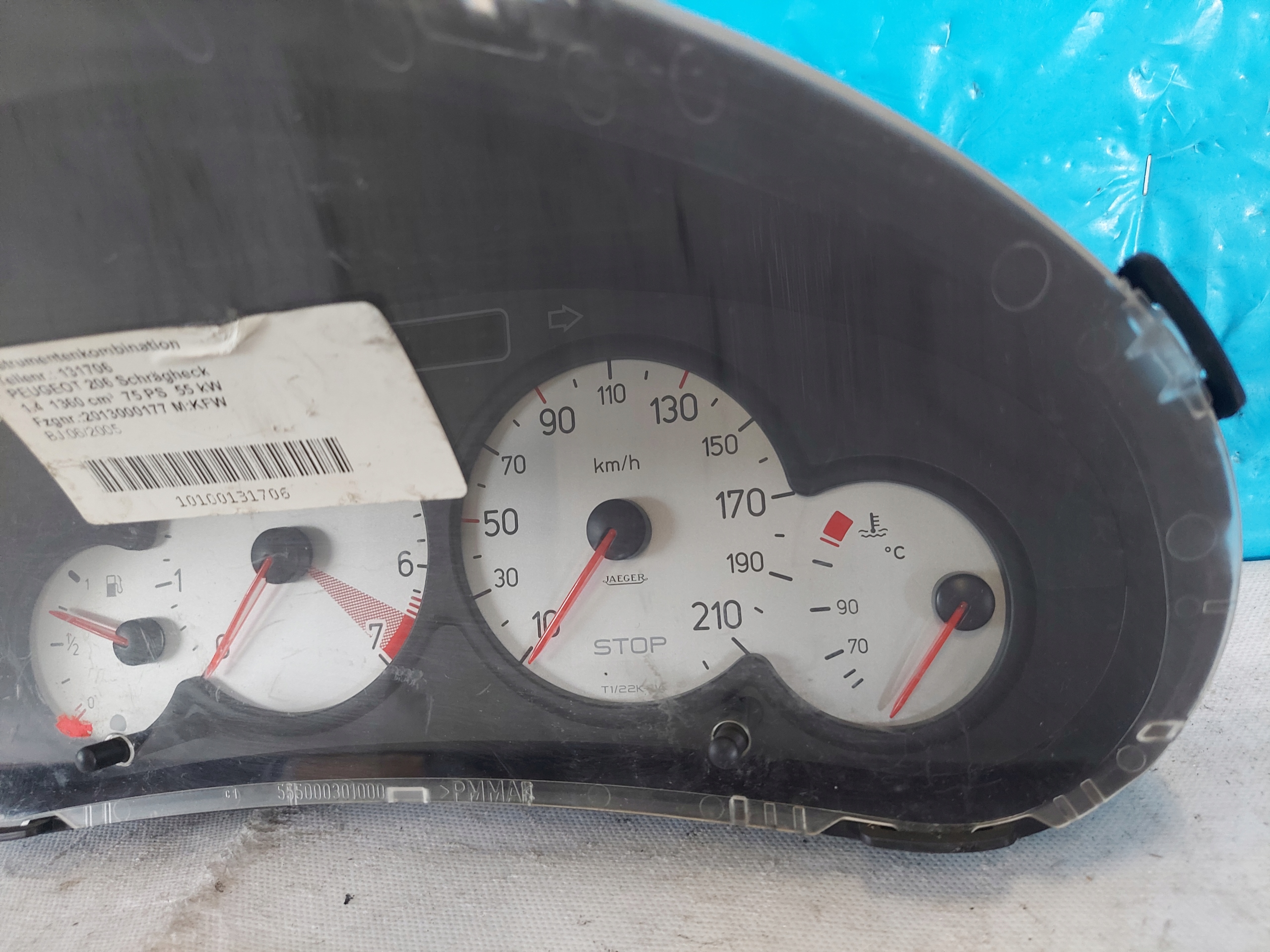 dials clock PEUGEOT 206 1.4 B 9656696380