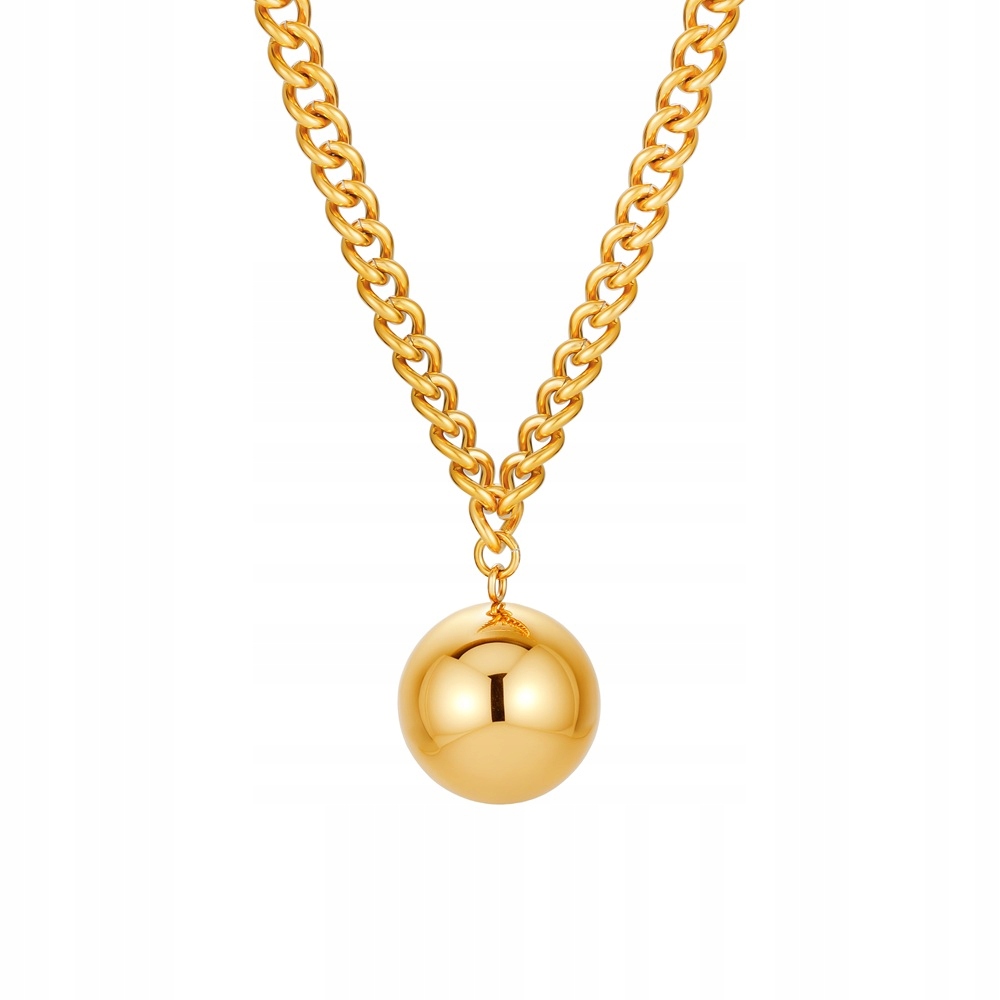 Naszyjnik ze stali szlachetnej pancerka z kulą 2,15 cm Sadva