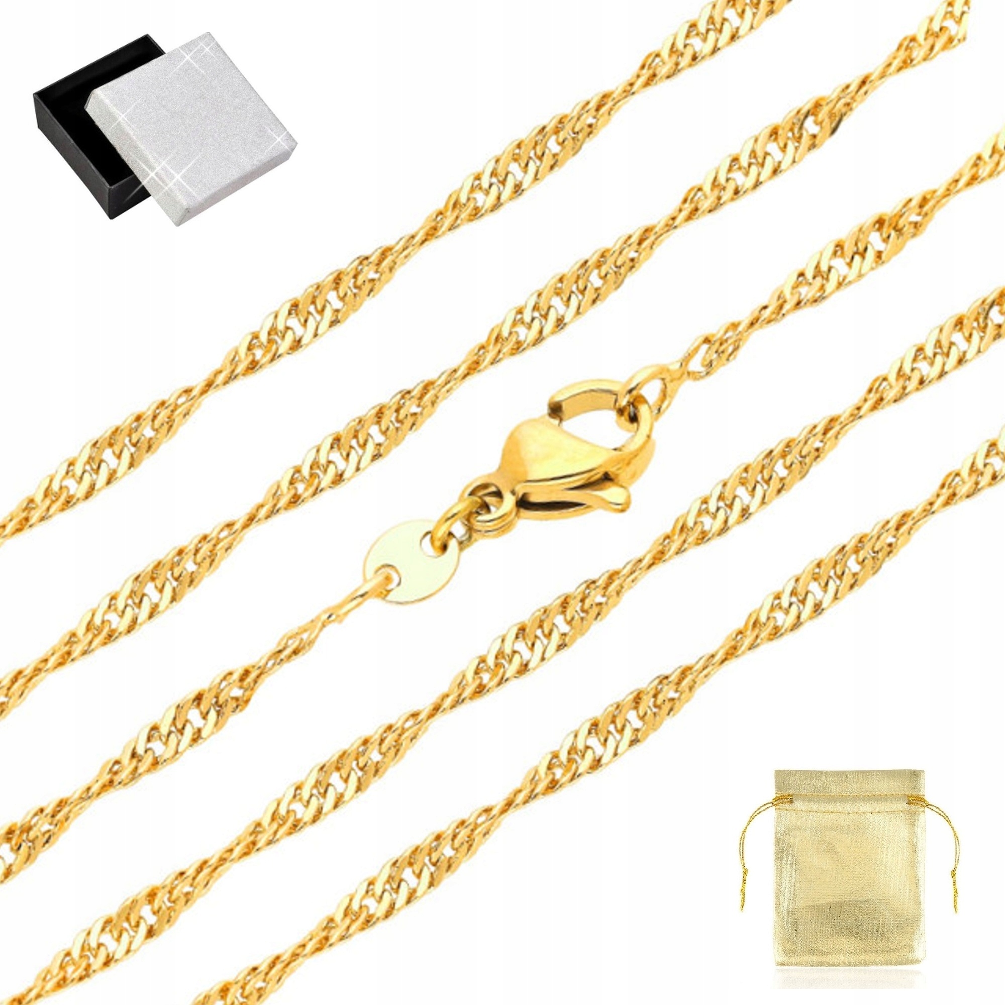 

Złoty Łańcuszek Singapur 60 CM 18 Karatów